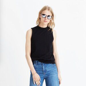 Madewell Tune Mockneck Tank Top - Black
